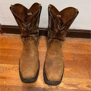 ARIAT MEN’S STEEL TOE WORK LEATHER BOOTS SIZE 11EE